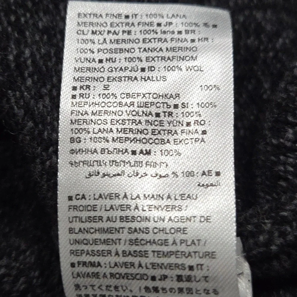 Banana‎ Republic Sweater Mens Large Gray 100% Merino Wool Shawl Collar Pullover
